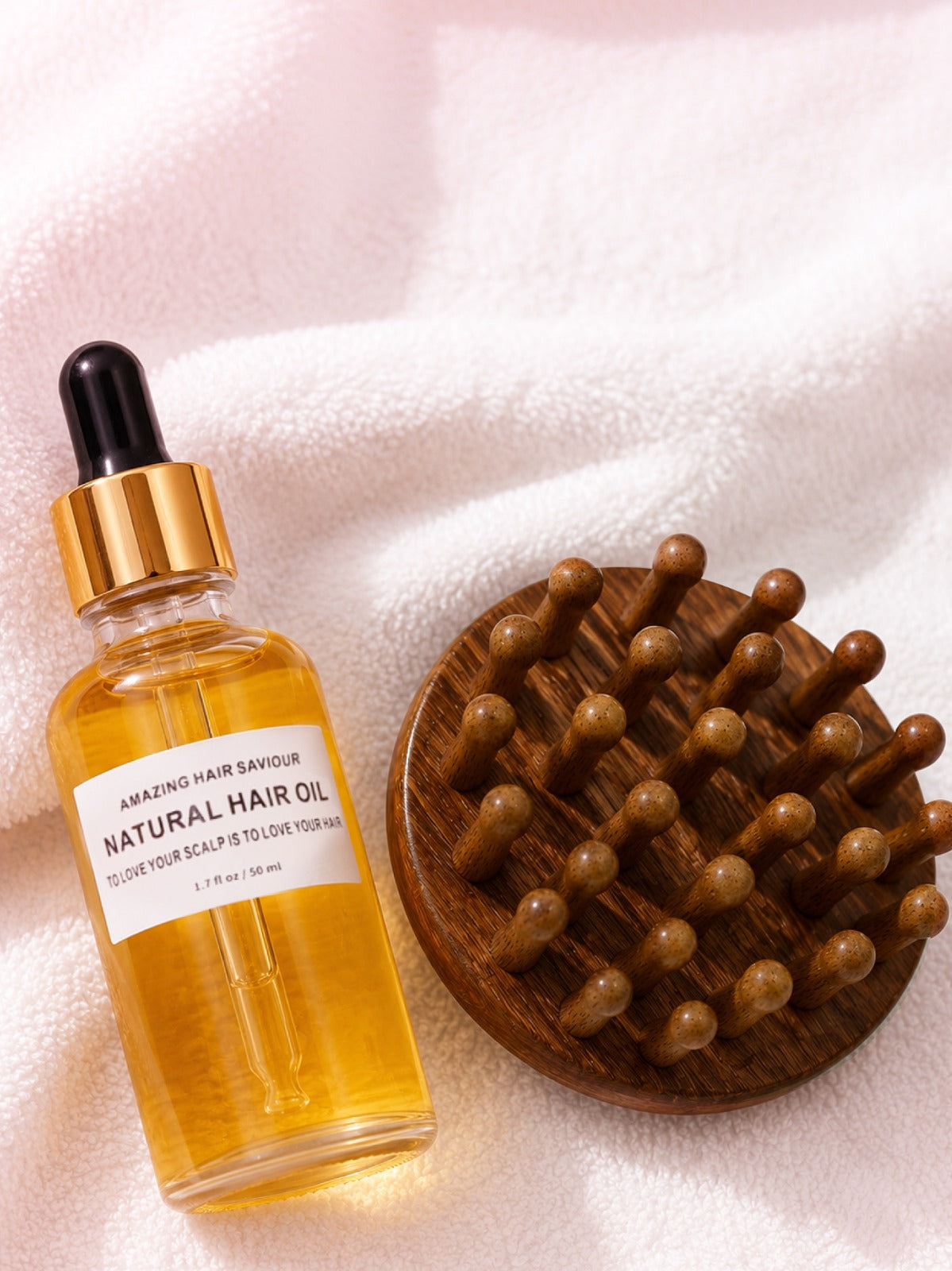 HANDMADE BAMBOO WOODEN SCALP MASSAGER + MINI AHS
